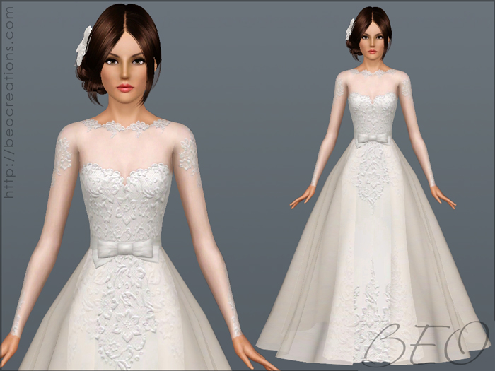 Wedding dress 28 for Sims 3 by BEO (1)
